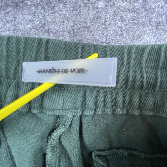 Maniere De Voir Jeans Mens Medium Green Cargo Pants Drawstring Outdoors Earthy - Picture 10 of 10
